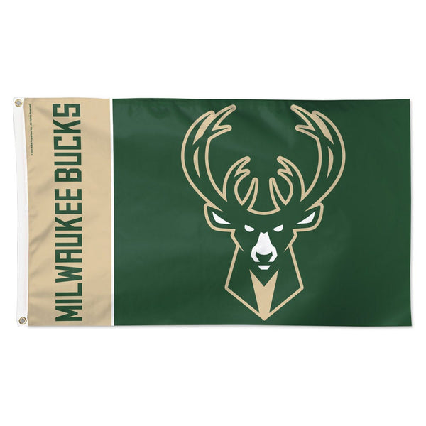 Milwaukee Bucks TEAM BLOCK Flag - Deluxe 3' X 5'