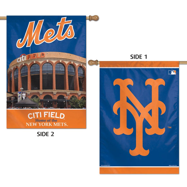 New York Mets Stadium MLB Vertical Flag 2 Sided 28" x 40"
