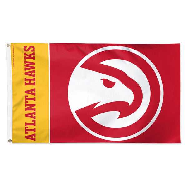 Atlanta Hawks TEAM BLOCK Flag - Deluxe 3' X 5'