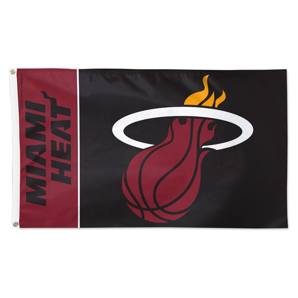 Miami Heat TEAM BLOCK Flag - Deluxe 3' X 5'