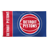 Detroit Pistons TEAM BLOCK Flag - Deluxe 3' X 5'
