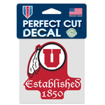 Wholesale-Utah Utes established Perfect Cut Color Decal 4" x 4"