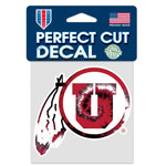 Wholesale-Utah Utes tie dye Perfect Cut Color Decal 4" x 4"