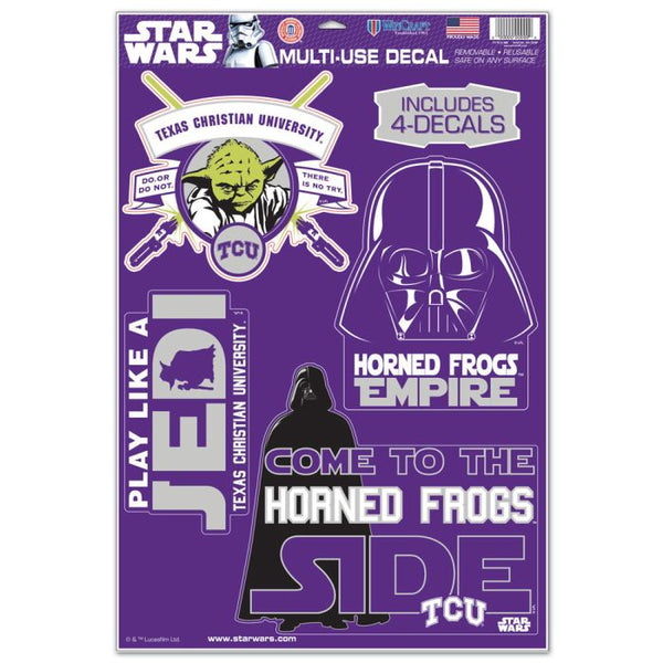 Wholesale-TCU Horned Frogs / Star Wars YODA &amp; DARTH VADER Multi-Use Decal 11" x 17"