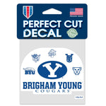 Wholesale-Brigham Young Cougars / Vintage Collegiate Perfect Cut Color Decal 4" x 4"