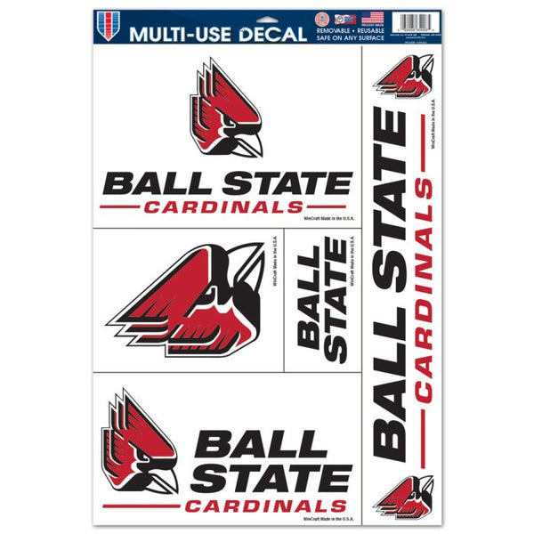 Wholesale-Ball State Cardinals Multi Use Decal 11" x 17"