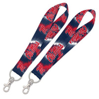 Wholesale-Ole Miss Rebels TIE DYE Lanyard Key Strap 1"