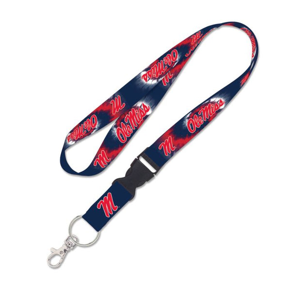 Wholesale-Ole Miss Rebels TIE DYE Lanyard w/detachable buckle 1"