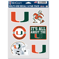 Miami Hurricanes Multi Use 6 Fan Pack