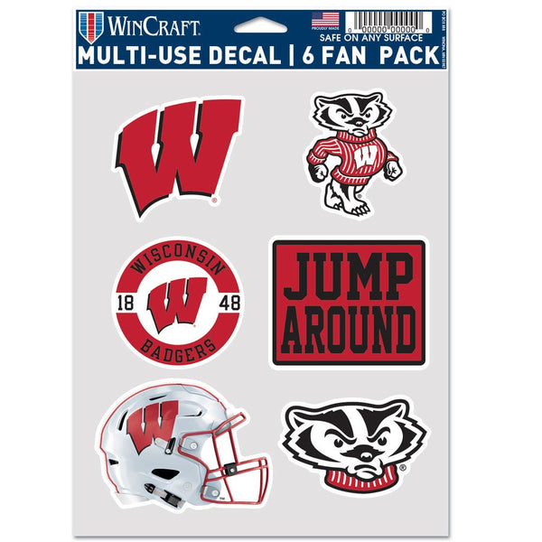 Wisconsin Badgers FOOTBALL Multi Use 6 Fan Pack