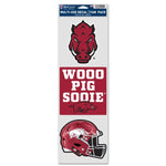 Wholesale-Arkansas Razorbacks 3 PACK FOOTBALL HELMET Fan Decals 3.75" x 12"