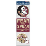 Wholesale-Florida State Seminoles 3 PACK FOOTBALL HELMET Fan Decals 3.75" x 12"