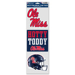 Ole Miss Rebels 3 PACK FOOTBALL HELMET Fan Decals 3.75" x 12"