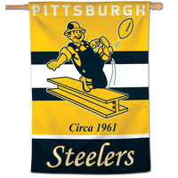 Pittsburgh Steelers / Classic Logo Retro Vertical Flag 28" x 40"