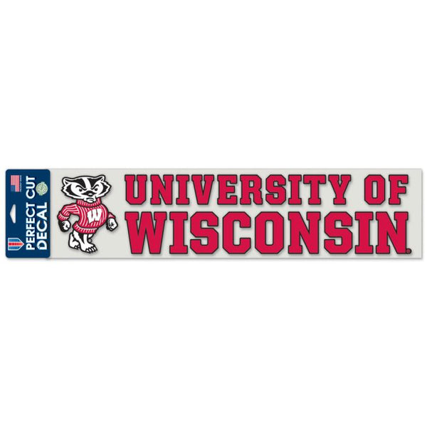 Wholesale-Wisconsin Badgers Perfect Cut Decals 4" x 17"