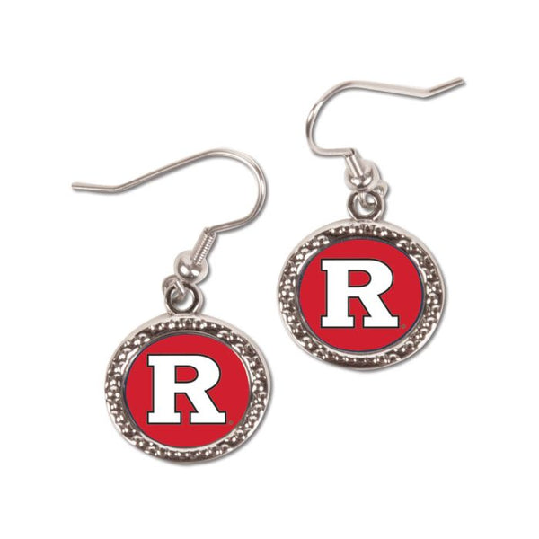 Wholesale-Rutgers Scarlet Knights Earrings Jewelry Carded Round