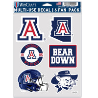 Arizona Wildcats / Vintage Collegiate 6 PACK HELMET Multi Use 6 Fan Pack