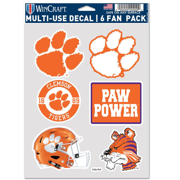 Clemson Tigers /College Vault 6 PACK HELMET Multi Use 6 Fan Pack