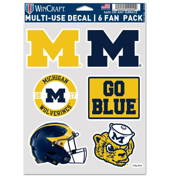 Wholesale-Michigan Wolverines /College Vault 6 PACK HELMET Multi Use 6 Fan Pack