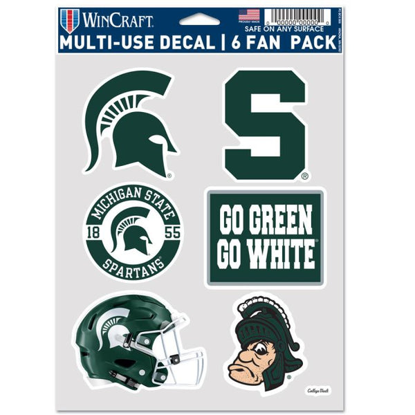 Wholesale-Michigan State Spartans /College Vault 6 PACK HELMET Multi Use 6 Fan Pack