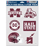 Wholesale-Mississippi State Bulldogs /College Vault 6 PACK HELMET Multi Use 6 Fan Pack