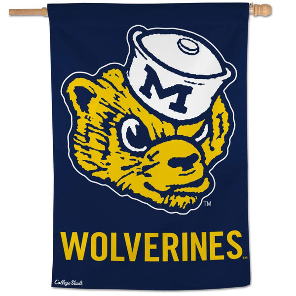 Michigan Wolverines /College Vault RETRO Vertical Flag 28" x 40"