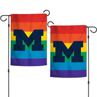 Michigan Wolverines PRIDE Garden Flags 2 sided 12.5" x 18"