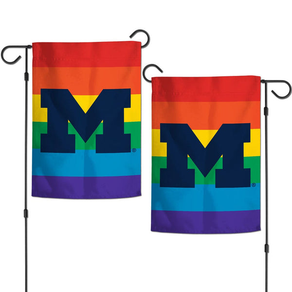 Michigan Wolverines PRIDE Garden Flags 2 sided 12.5" x 18"