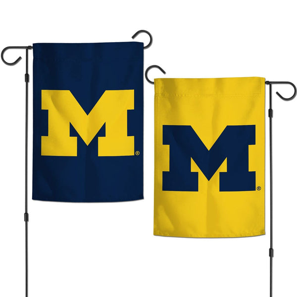 Michigan Wolverines PRIMARY Garden Flags 2 sided 12.5" x 18"