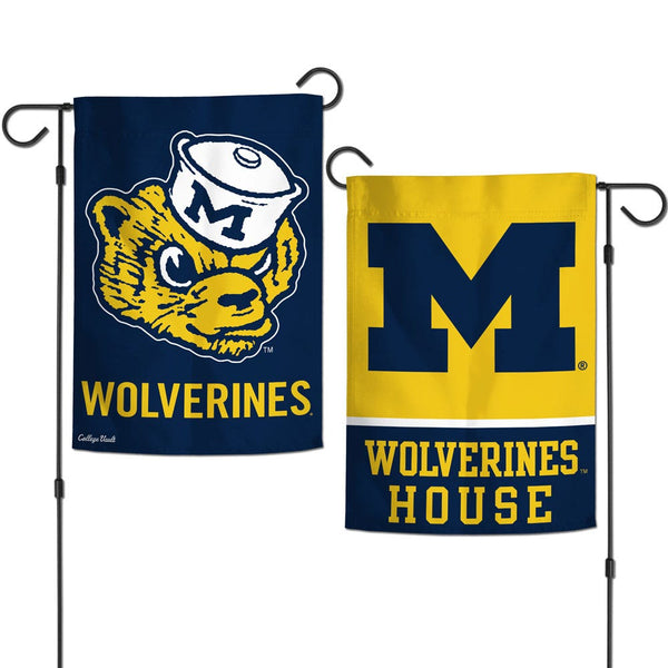 Michigan Wolverines /College Vault RETRO Garden Flags 2 sided 12.5" x 18"