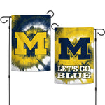Michigan Wolverines TIE DYE Garden Flags 2 sided 12.5" x 18"