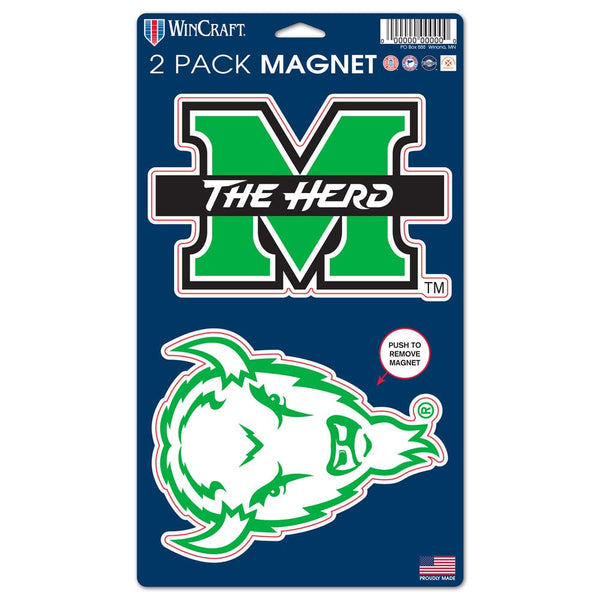 Marshall Thundering Herd 2 Pack Magnets 5" x  9"