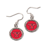 Wholesale-Youngstown State Penguins WIRE LOGO HAMMERED Earrings Jewelry Carded Round