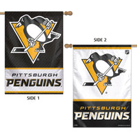 Pittsburgh Penguins Vertical Flag 2 Sided 28" x 40"