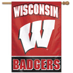 Wholesale-Wisconsin Badgers Vertical Flag 28" x 40"