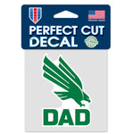 Wholesale-North Texas Mean Green DAD Perfect Cut Color Decal 4" x 4"