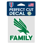 Wholesale-North Texas Mean Green FAMILY Perfect Cut Color Decal 4" x 4"