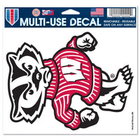 Wholesale-Wisconsin Badgers Multi-Use Decal -Clear Bckrgd 5" x 6"