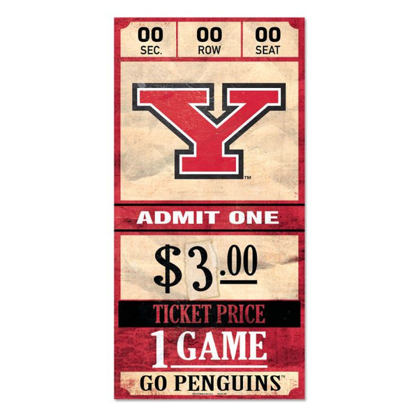 Wholesale-Youngstown State Penguins Wood Sign 6x12 3/8" thick