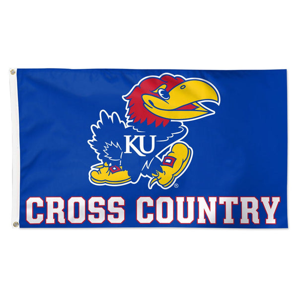 Kansas Jayhawks CROSS-COUNTRY Flag - Deluxe 3' X 5'