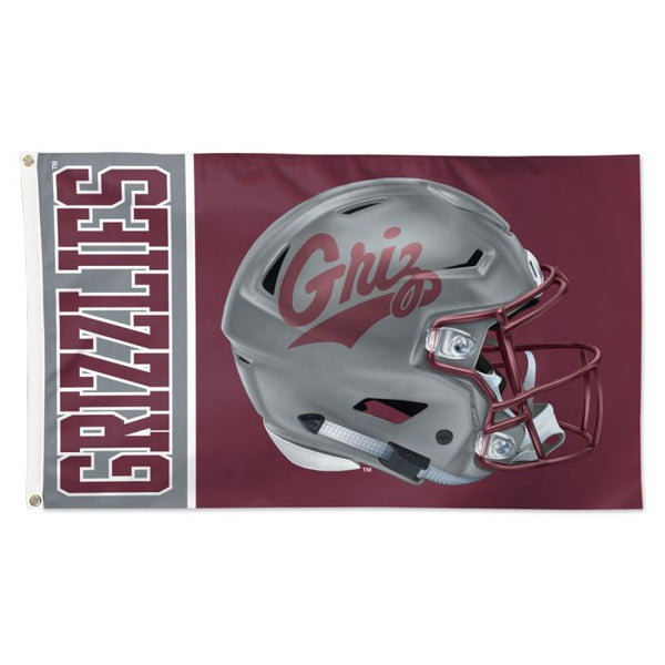 Wholesale-Montana Grizzlies HELMET Flag - Deluxe 3' X 5'