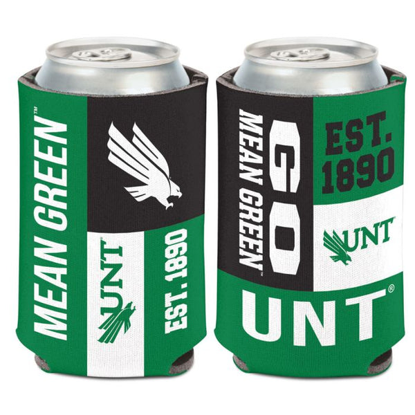 Wholesale-North Texas Mean Green COLOR BLOCK Can Cooler 12 oz.