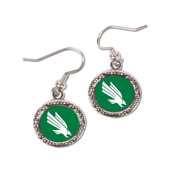 Wholesale-North Texas Mean Green WIRE LOGO Earrings Jewelry Carded Round