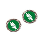 Wholesale-North Texas Mean Green OVAL POST Earrings Jewelry Carded Round