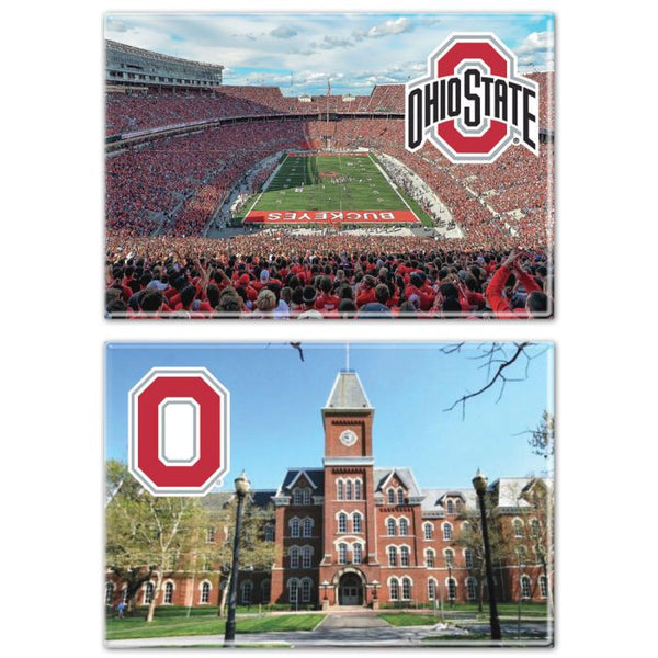 Wholesale-Ohio State Buckeyes STADIUM / CAMPUS Rectangle Magnet, 2pack 2" x 3"