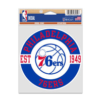 Philadelphia 76ers Fan Decals 3.75" x 5"