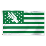 Wholesale-North Texas Mean Green / Stars and Stripes NCAA AMERICANA STARS&amp;STRIPE Flag - Deluxe 3' X 5'