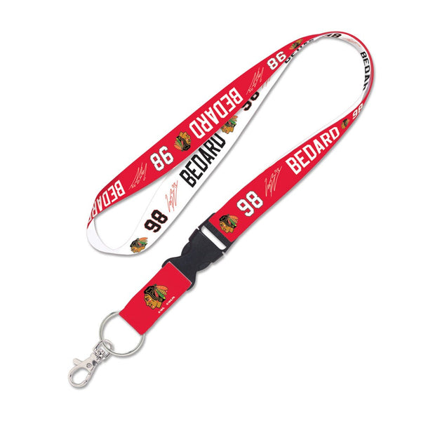 Chicago Blackhawks Lanyard w/detachable buckle 1" Connor Bedard