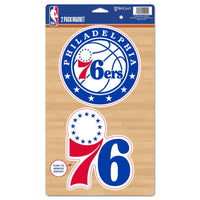 Philadelphia 76ers 2 Pack Magnets 5" x  9"