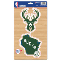Milwaukee Bucks 2 Pack Magnets 5" x  9"